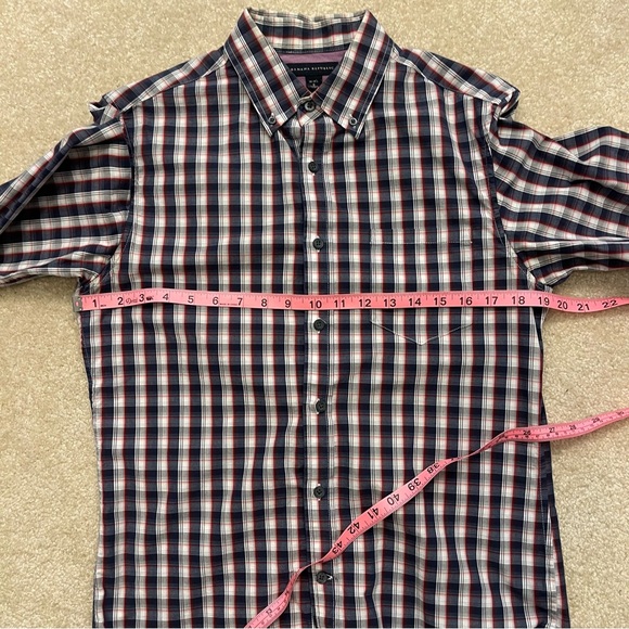 Banana Republic Shirt Mens Small Blue Red White Plaid Button Up Outdoors Casual - Picture 6 of 9